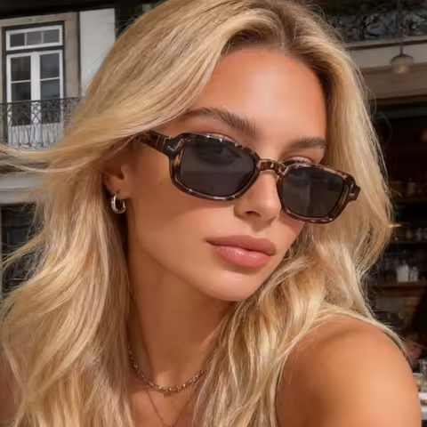 Óculos de Sol Retangulares Luxuosos para Mulheres, Óculos Vintage de Marca Designer, Óculos de Sol Quadrados UV400 para Homens, Óculos Femininos Anti-reflexo